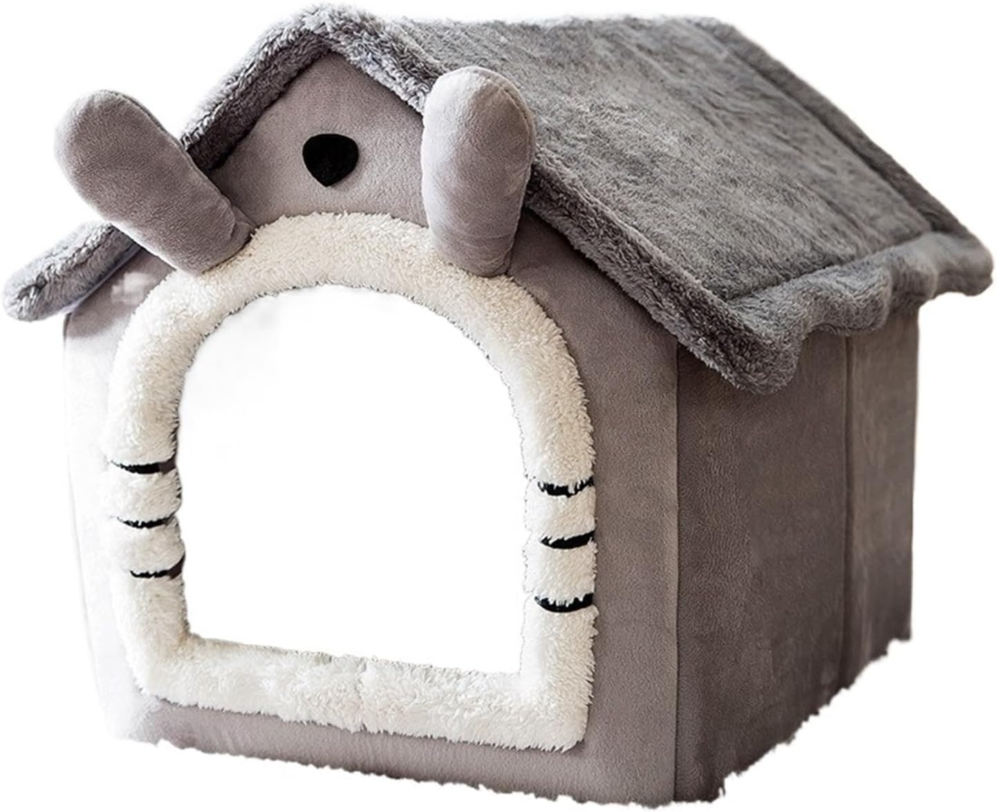 Pet Bed Foldable Cat Bed Pet Dog House Winter Cat Villa Sleep Kennel Comfort (Color : Gray Cat, Size : S(30X36X31Cm)) image number 2