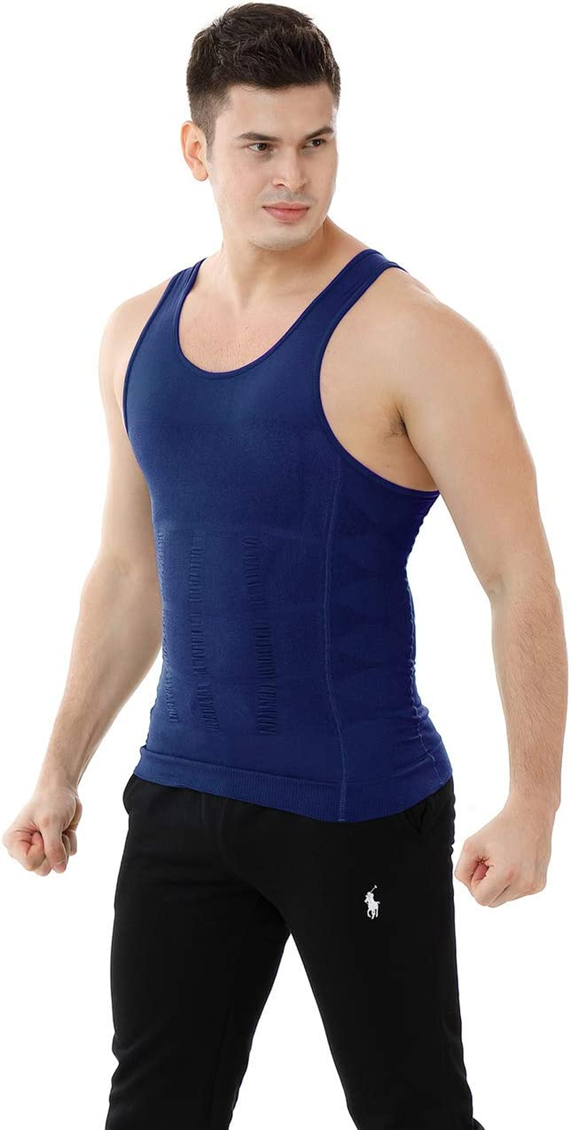 TOPTIE Men Slimming Body Shaper Compression Shirt Shapewear Sculpting Vest Muscle Tank
