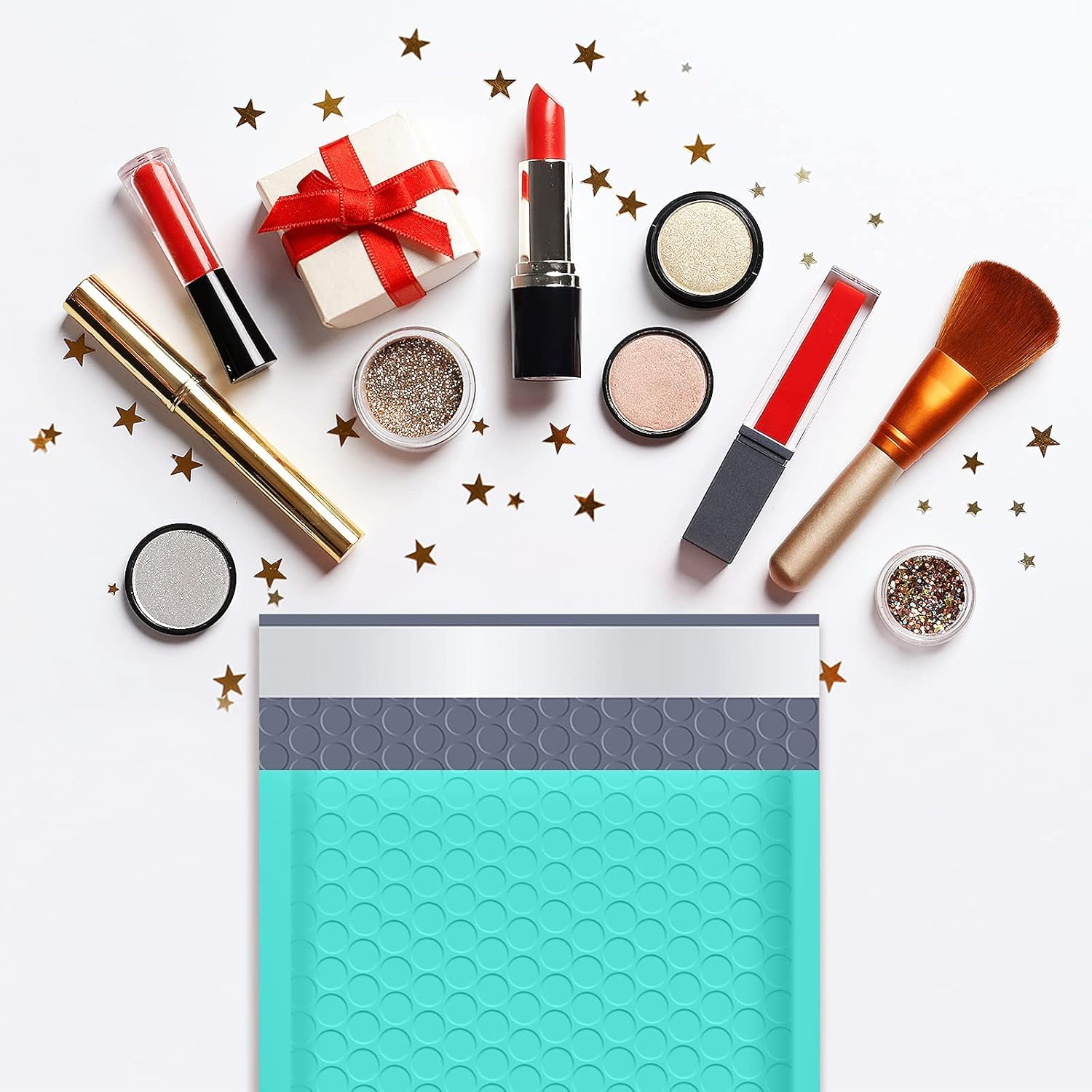 Bubble Mailers 6X10 Inch Teal 25 Pack Usable Size 6X9 Padded Envelopes Small Business Mailing Packages Opaque Self Seal Adhesive Waterproof Boutique Shipping Bag for Jewelry Makeup Supplies image number 3