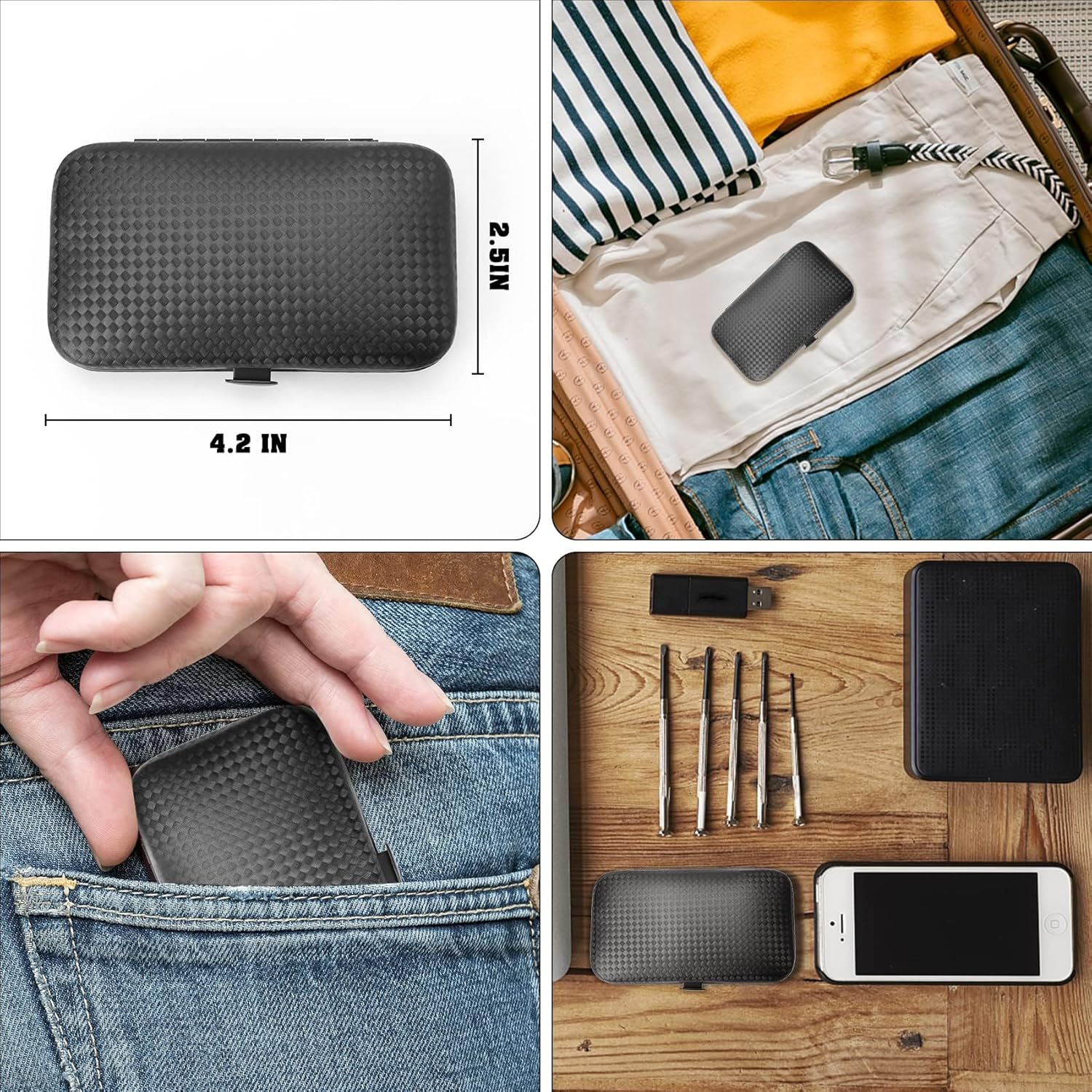 Manicure Set, 7-In-1 Christmas Black Stainless Steel Nail Clippers Manicure Set, Men'S Care Set, Nails Do, Cuticle Remover for Ingrown Toenails and Thick Nails, for Travel and Home image number 1