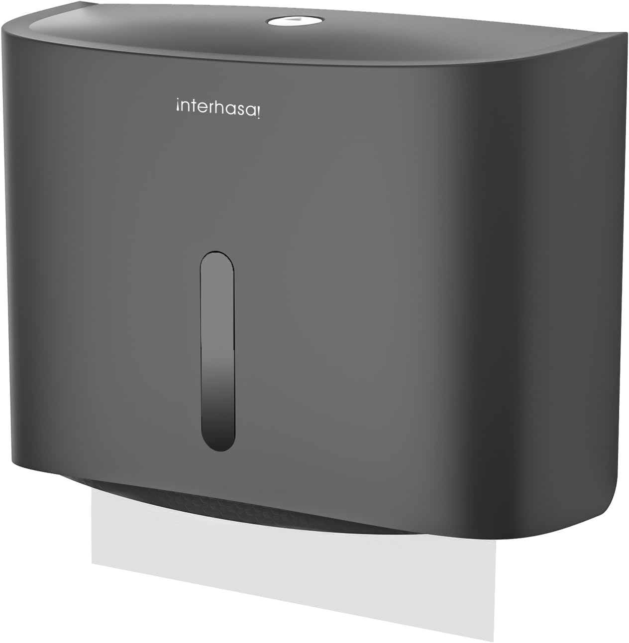 Interhasa! Paper Towel Dispenser Wall Mounted Commercial Hand Tissue Box Holder Suitable for Foldable Tissue Paper for Bathroom, ABS 278 * 102 * 215 Mm 0.52 Kg Black
