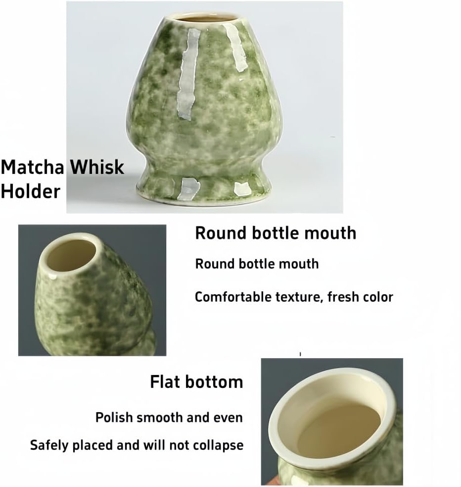 Ouliigii 4Pcs Matcha Whisk Set, Includes Matcha Bowl, Whisk Holder, Bamboo Whisk and Scoop (Matcha Green) image number 2