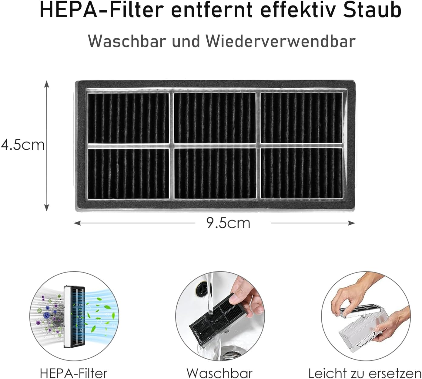 Accessory Set for Dreame L10S Pro Ultra Heat Robot Vacuum Cleaner, Saprdii 6 Dust Bags, 6 Mop Wipes, 1 Main Brush, 2 Filters, 6 Side Brushes, Replacement Parts Robot Vacuum Cleaner Accessories image number 3