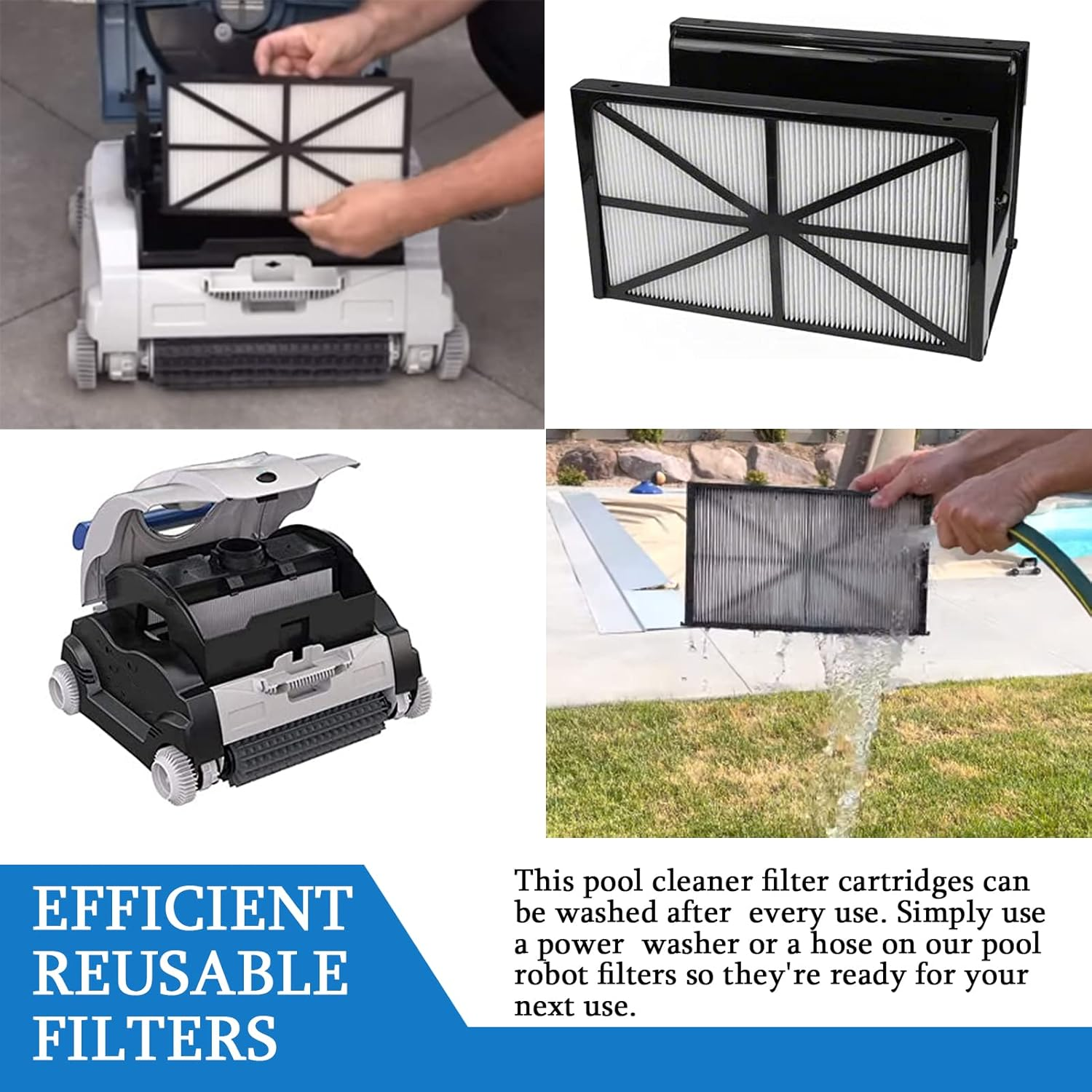 Paopaowoniu RCX70101PAK2 Robotic Pool Filter Compatible with Hayward Tigershark, Tiger Shark QC, Sharkvac, Shark Vac XL, Aqua Vac, Replacement Robotic Pool Cleaner Filter Cartridges (2 Pack) image number 5