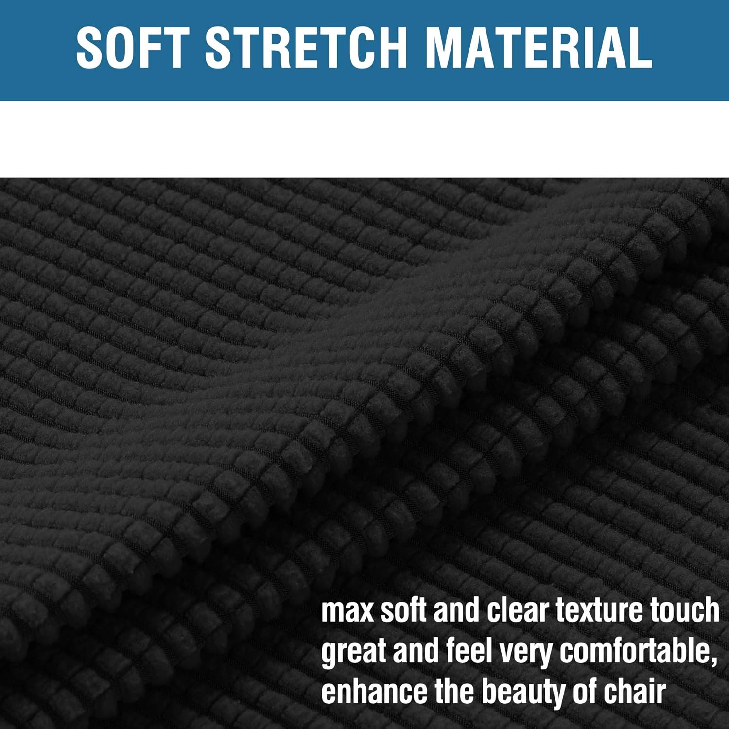 Smarcute Dining Chair Covers Stretch Removable Washable Chair Covers Chair Protector Home Decor Spandex Jacquard Dining Chair Protector Cover for Dining Room Set of 6, Black image number 6