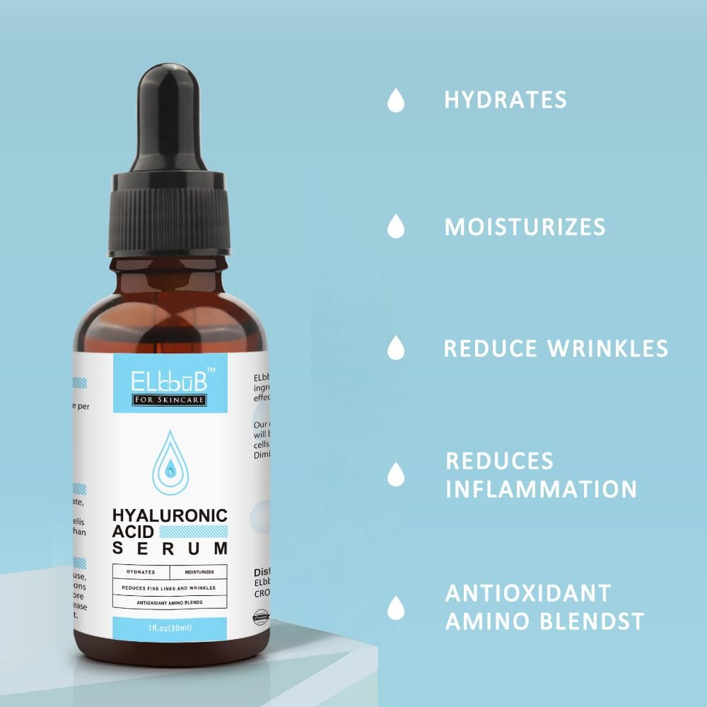 Hyaluronic Acid Serum for Face 30Ml | Anti-Aging Wrinkle Serum | Deep Hydration, Moisturizing & Firming | Smooths Fine Lines, Brightens & Softens Skin | Lightweight Fast Absorbing | Pack of 2 image number 6