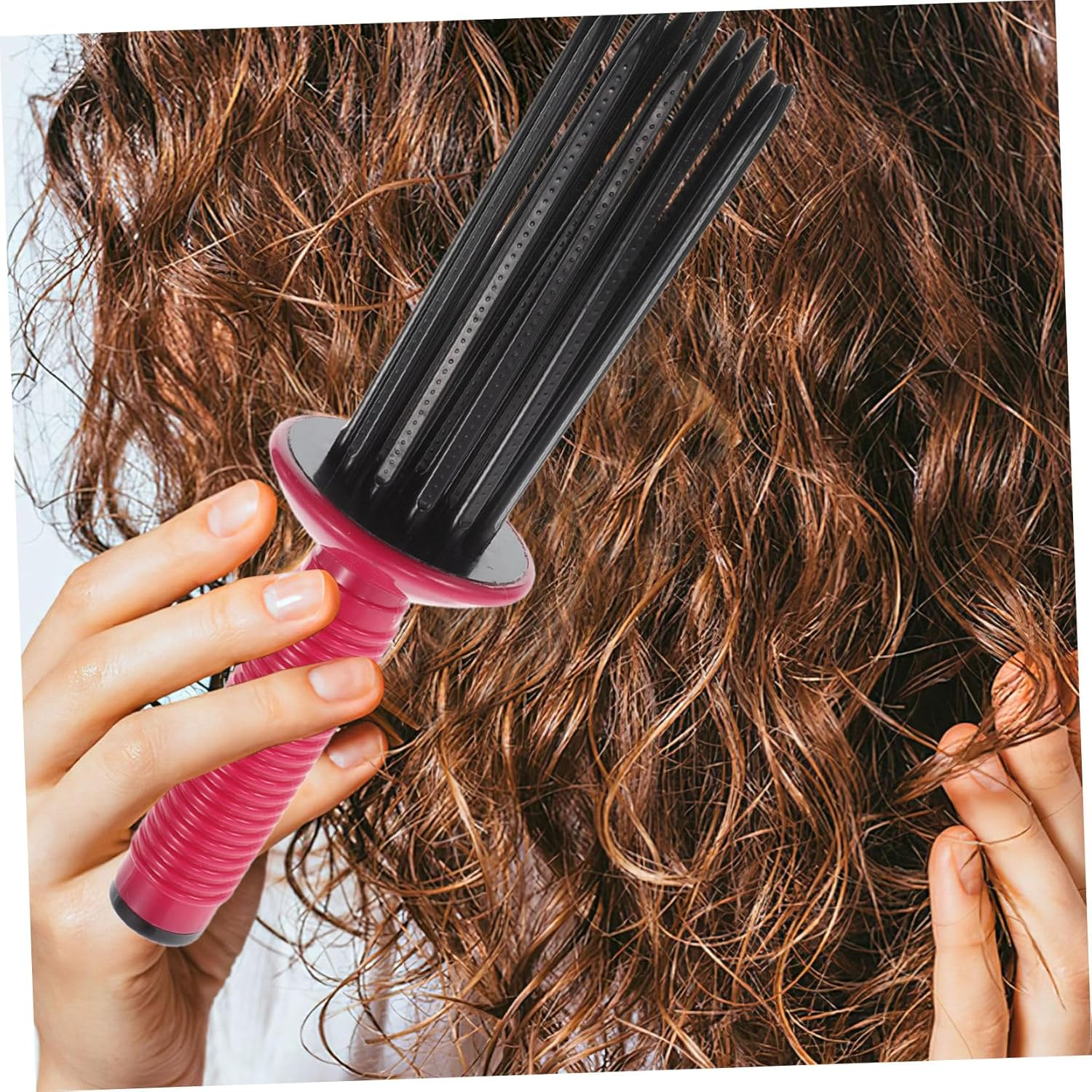 Gogogmee Bristle Hair Curler Comb Fluffy Curling Comb for Slip Styling round Brush for Curly Hair image number 2
