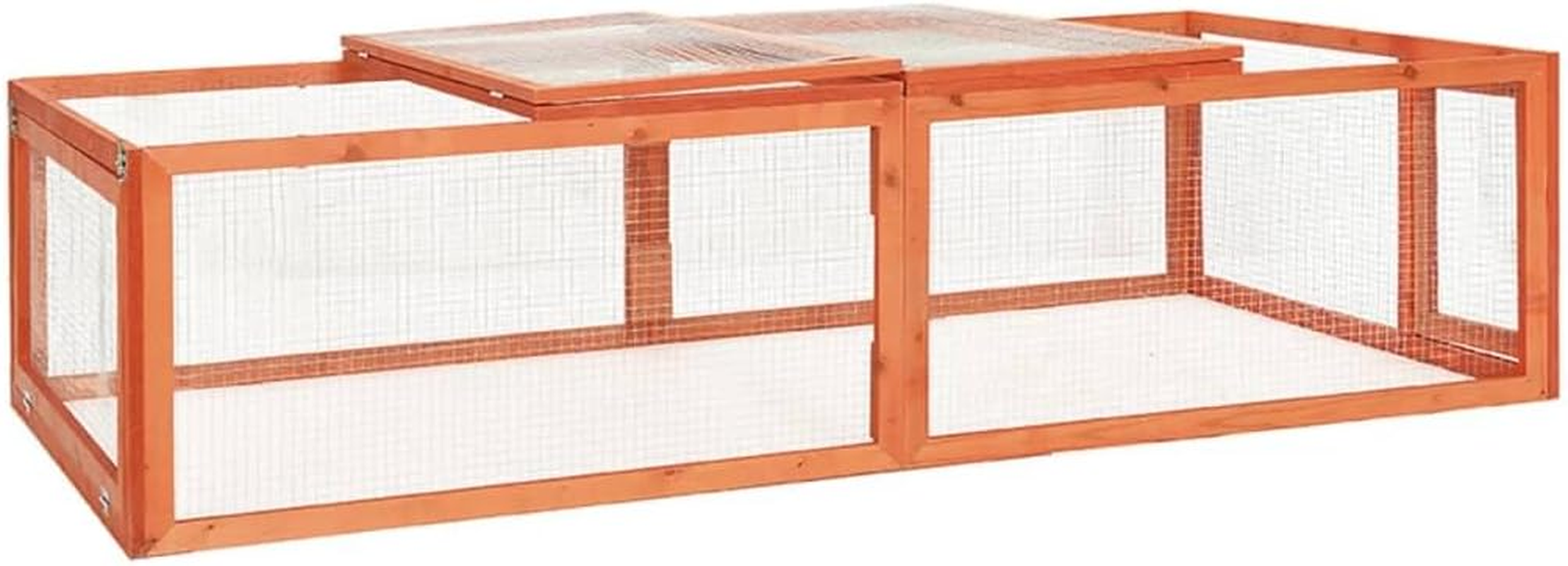 Rabbit Hutch 183X90X46.5 Cm Solid Firwood Outdoor Pet House Small Animal Cage image number 4