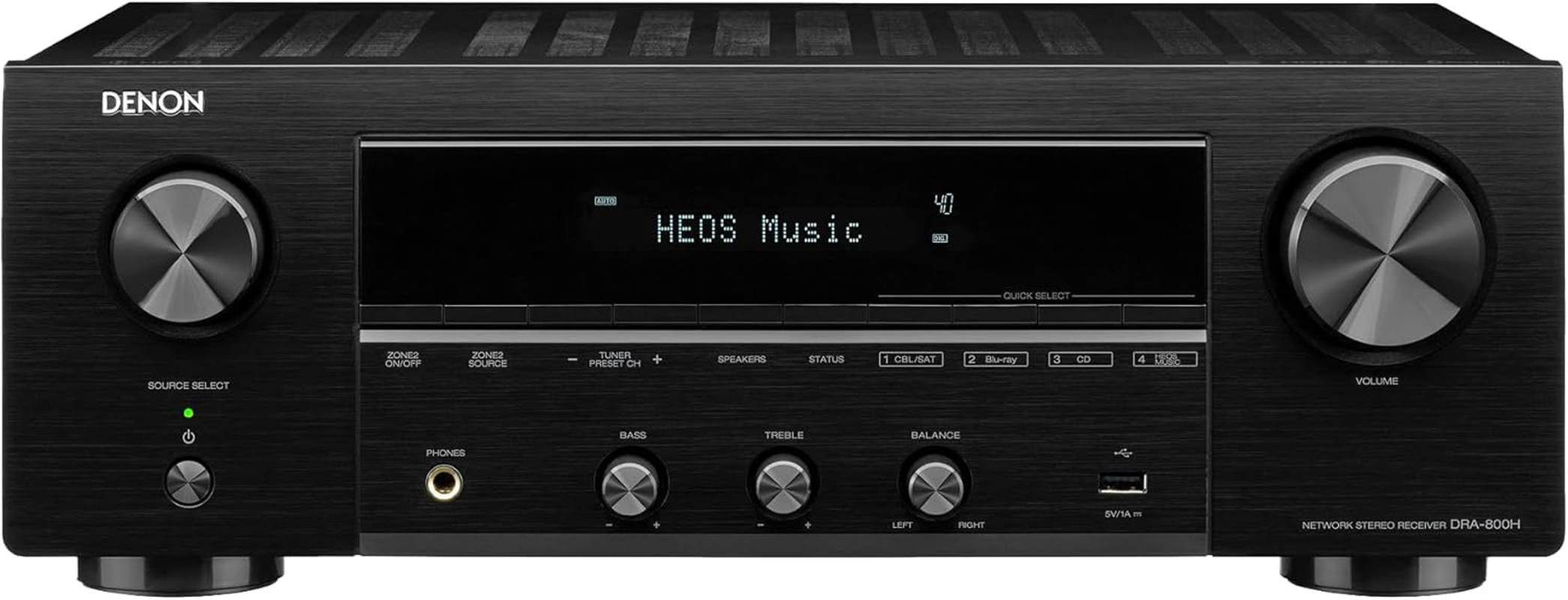 Denon DRA-800H 2-Channel Stereo Network Receiver for Home Theater | Hi-Fi Amplification | Connects to All Audio Sources | Latest HDCP 2.3 Processing with Arc Support | Compatible with Amazon Alexa image number 3