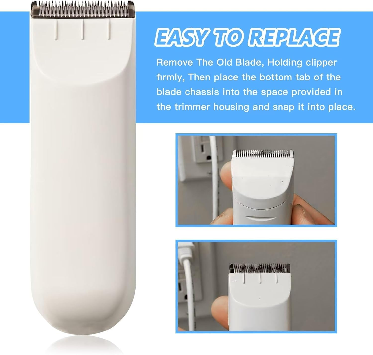 Artmavin Clipper Replacement Blade, Snap-On Replacement Blade for Wahl Peanut Hair Clipper 8685, 8655, 8663, 8685-1701, White,2-Pack image number 1