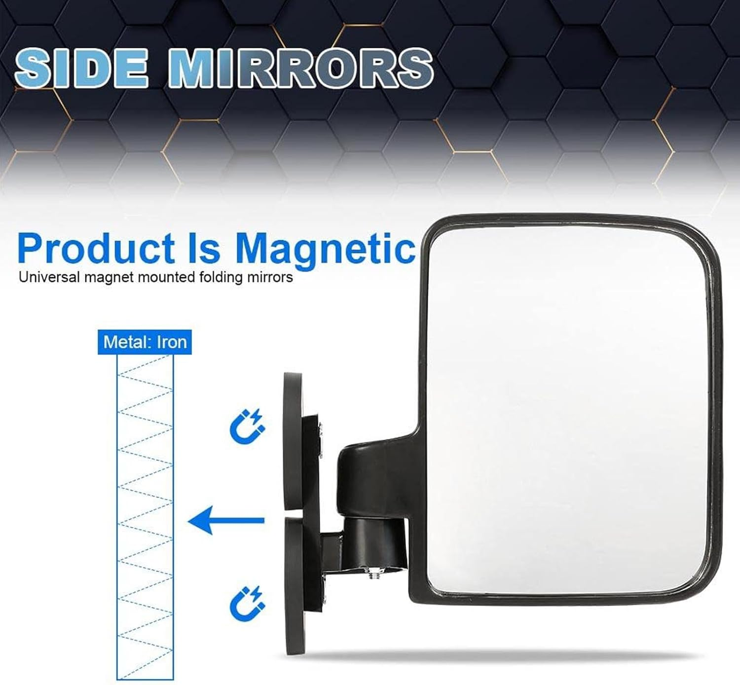 Magnetic Tractor Mirrors - Universal, Adjustable Rearview for Skid Steer, Enhanced Visibility for Forklift, Tractor image number 5