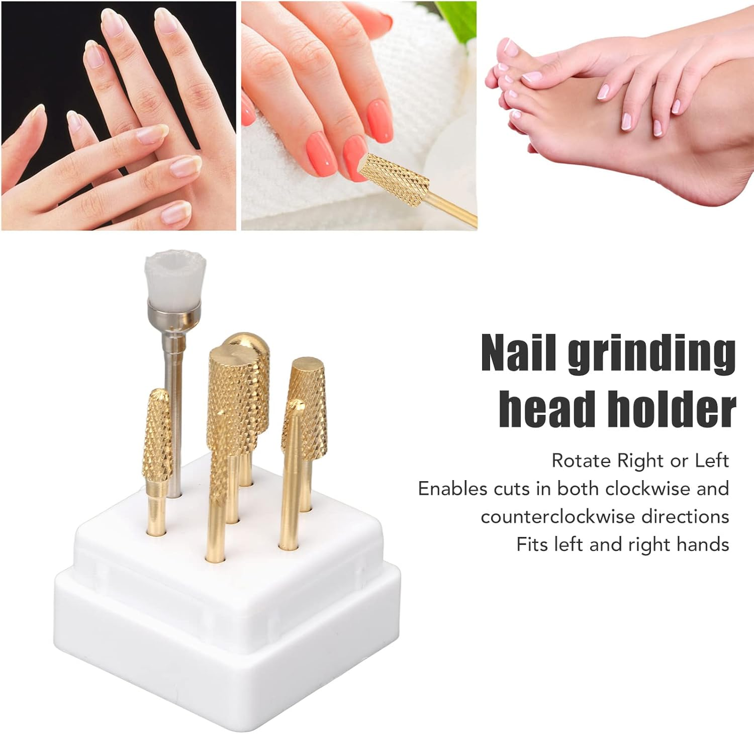 QANYEGN Sanding Disc Nail Drill Bits, Stainless Steel Rotatable Nail Drill Bits, Cuticle Remover Bits Kit for Acrylic Gel Nails Cuticle Manicure image number 1
