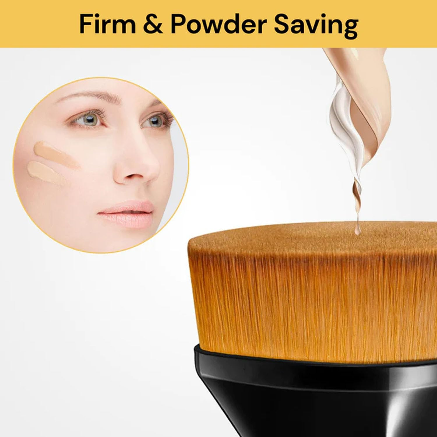 EZONEDEAL Magic Foundation Brush Petal No Trace Makeup Brush High Density Seamless Foundation Brush BB Cream Makeup Brush Loose Powder with Storage Box-Black image number 6