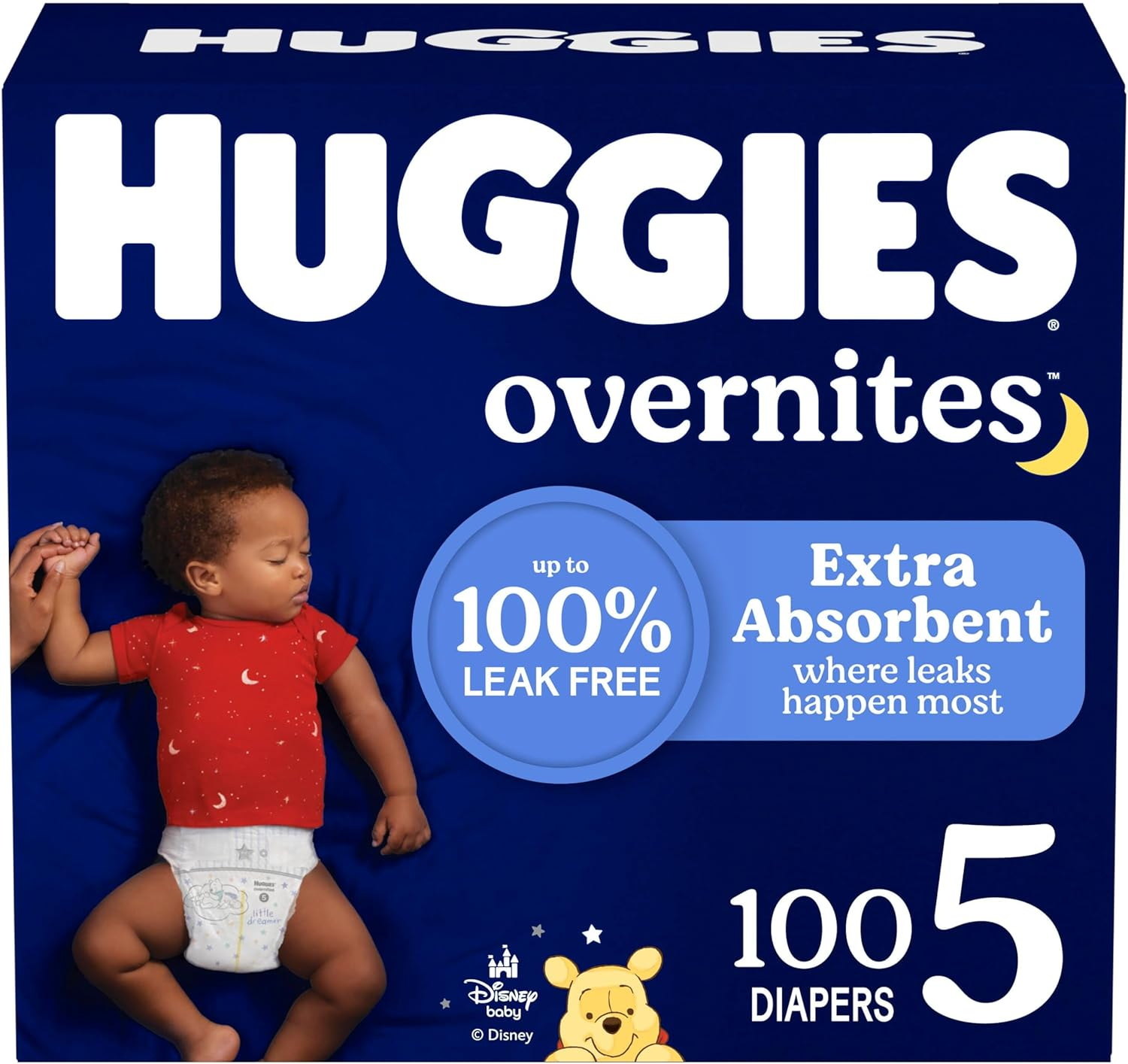 Huggies Overnight Diapers Size 5 (27+ Lbs), 100 Ct, Overnites Nighttime Baby Diapers, White image number 4