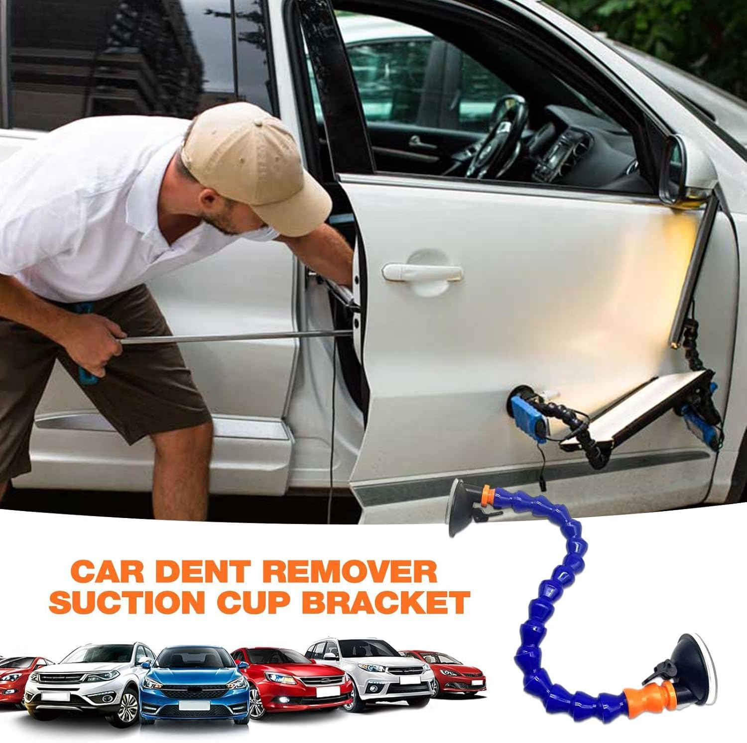 Double Head Dent Puller Tool, Strong Suction Cup Dent Remover, Car Dents Repair Tool Features Two Heads for Vehicle Body, Glass, Tile, and Mirror, 2.56 Inches image number 3