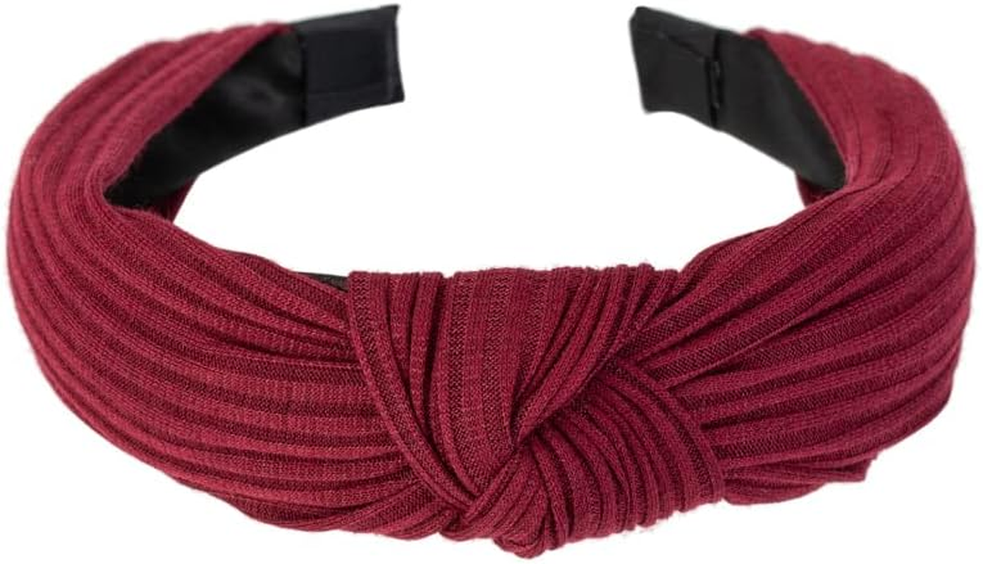 Headbands for Women'S Hair Flower Printed Fabric Hair Band Elastic Knot Head Band Hair Accessories for Women Girl (6Plaincolor2)