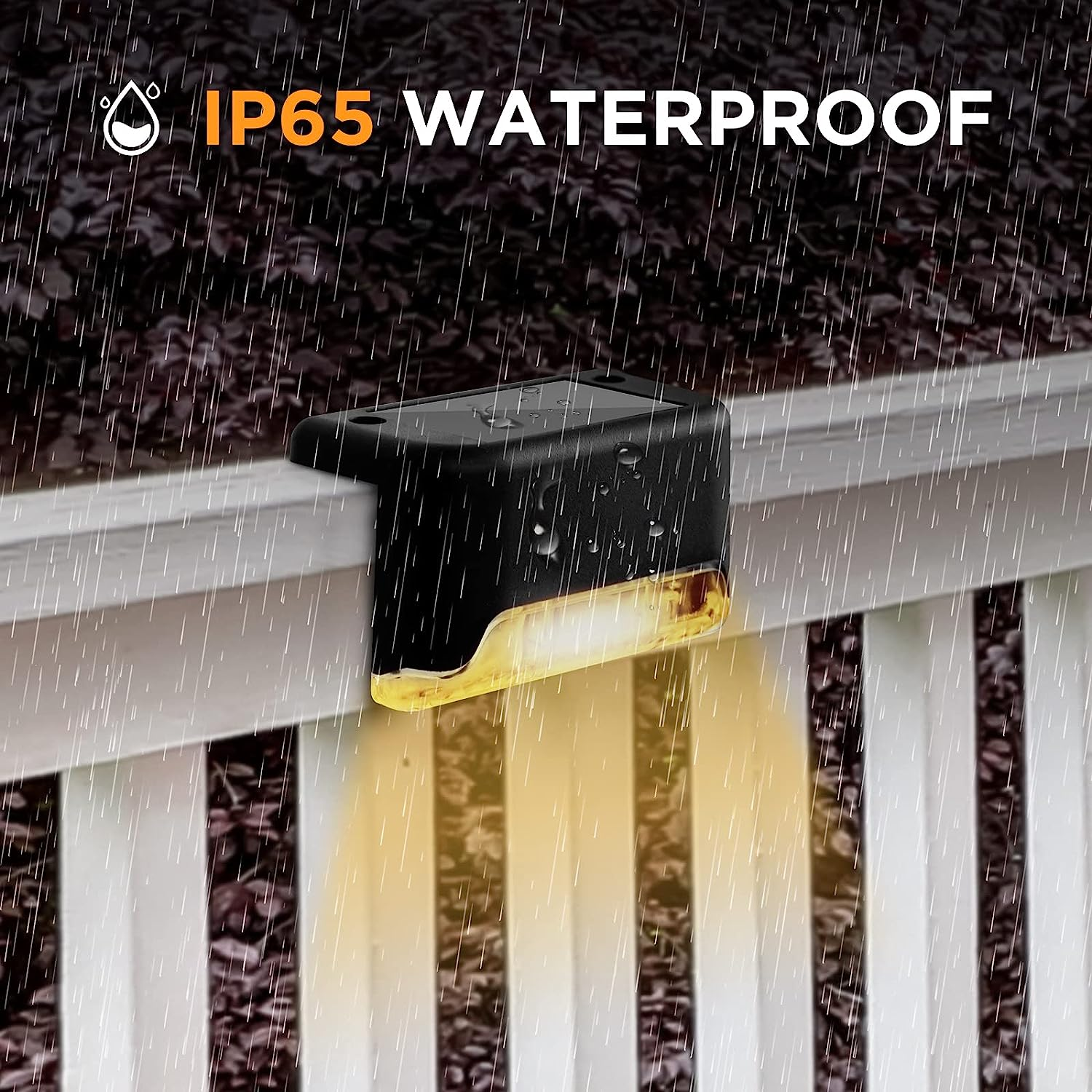 Advwin Solar Deck Lights, 16 Pack Solar Step Lights Waterproof Outdoor Solar Powered Stair Lights, LED Fence Lights for Stairs Step Fence Yard Pathway, Warm Light - 16 Pack-Warm image number 4