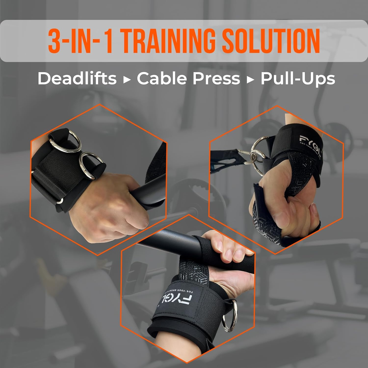 FYGL Double D Ring Weightlifting Straps: 7Mm Neoprene Padding & Anti-Slip Grip for Deadlifts, Cable Machines - Adjustable Fit for Men & Women image number 5