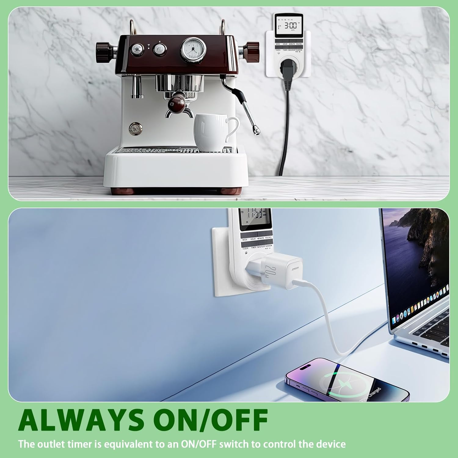 Lamptobe Power Timer, 7-Day Programmable Electrical Outlet Power Switch 240V, AU Plug Clock, LCD Display for Aquarium, Grow Light, Fan, Heater, Lights image number 2