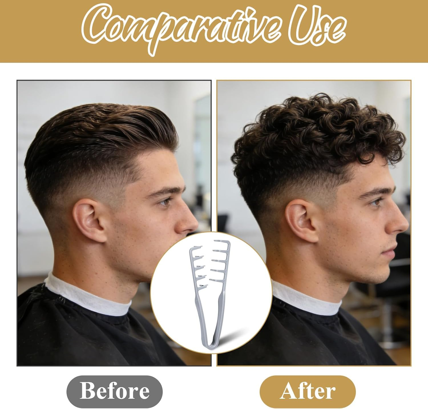 Ptwola 2 Pcs Texture Comb Volumizing Wide-Tooth Hair Styling Comb Men'S Fluffy Texture Styling Combs Fringe Parting Brush with Textured Grip Hair Stylings Appliances for Women Men Most Hairtypes image number 2