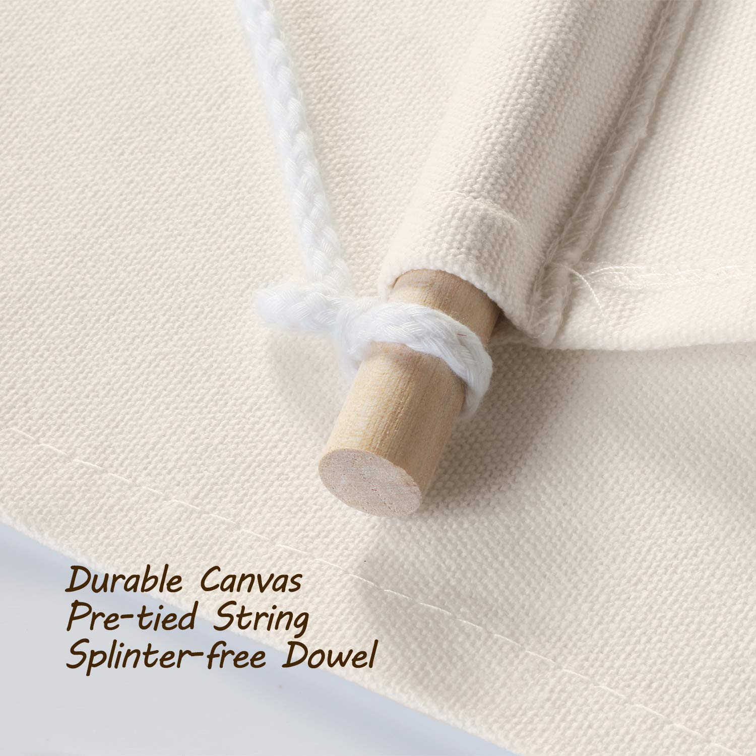 Anley Canvas Wall Banners - Blank Fabric Badge & Wooden Dowel & Pre-Tied String - Decorative DIY Plaque, Display for Indoors, Baby Shower, Wedding, Graduation(2Pcs) image number 5