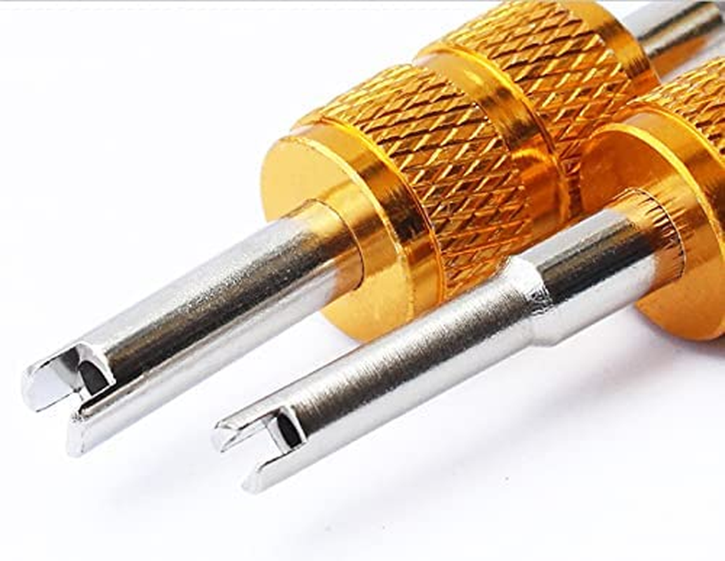 High Low Side Retrofit Conversion Adapter R-12 to R-134A 1/4 SEA Valves Caps Fitting Kit with Valve Core Removal Tool for Car A/C Refrigerant Accessories