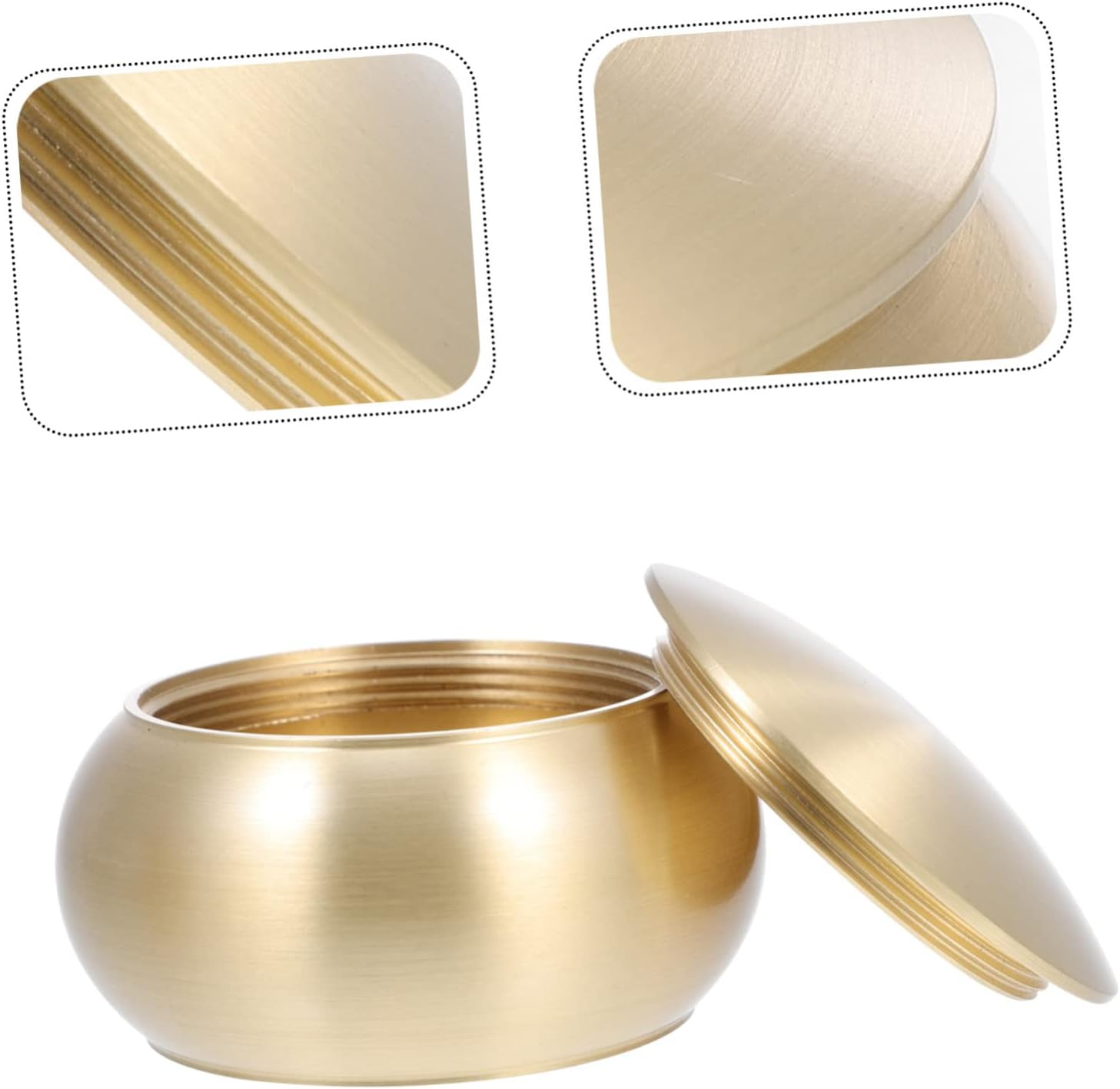 Alipis Copper Sealing Jar Mini Tea Container 55X32Mm Pure Copper Portable Holder Small Sugar Container Daily Pills Storage for Travel and Home Use