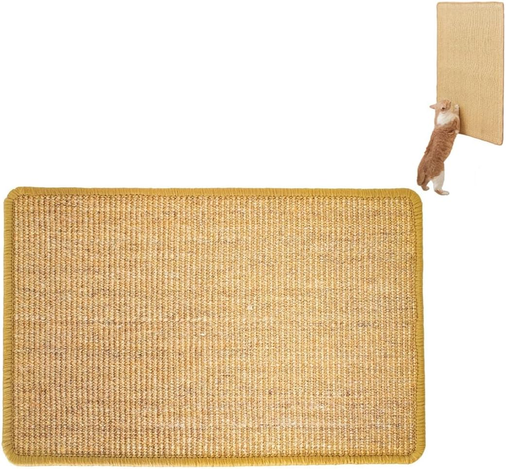 Cat Scratcher Mat 40X60Cm Natural Sisal Cat Scratching Pad for Indoor Cats Wall Mounted & Floor Cat Scratching Pad Anti-Slip Protect Sofa Couch for Cats Grinding Claws Nail with 10 Pins image number 6