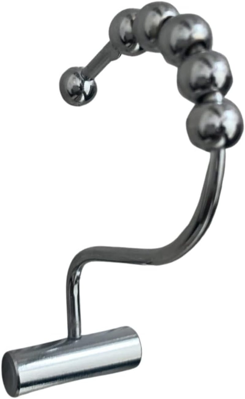 The Nono Bracket Company T-Bar Stainless Steel Shower Curtain Hooks Rings Set of 12, Chrome (Chrome, Stainless Steel) image number 2