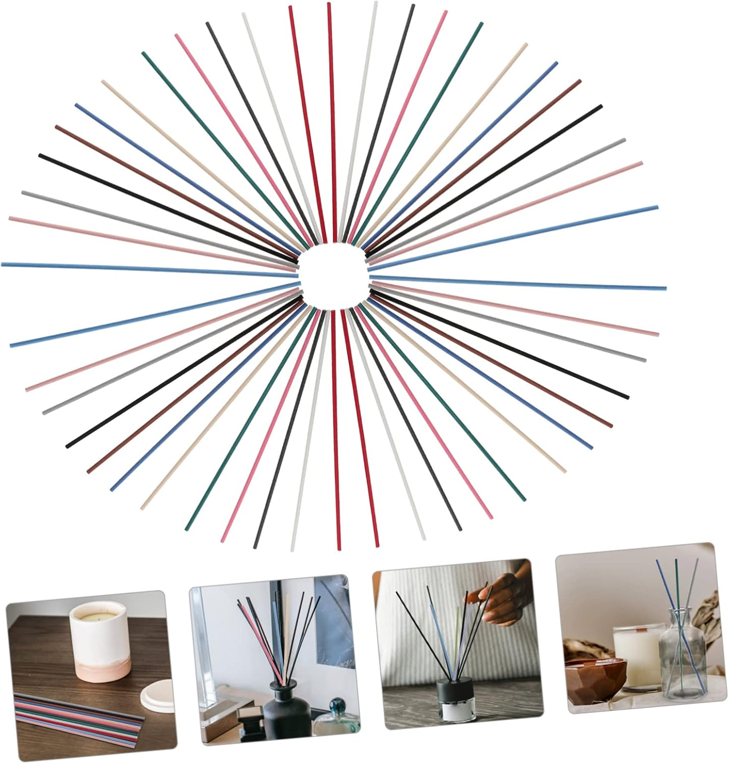 Anneome 72Pcs Aromatherapy Rattan Sticks Fireless Aroma Sticks for Essential Oil Diffuser Natural Rattan Material for Home Car Aromatherapy image number 6