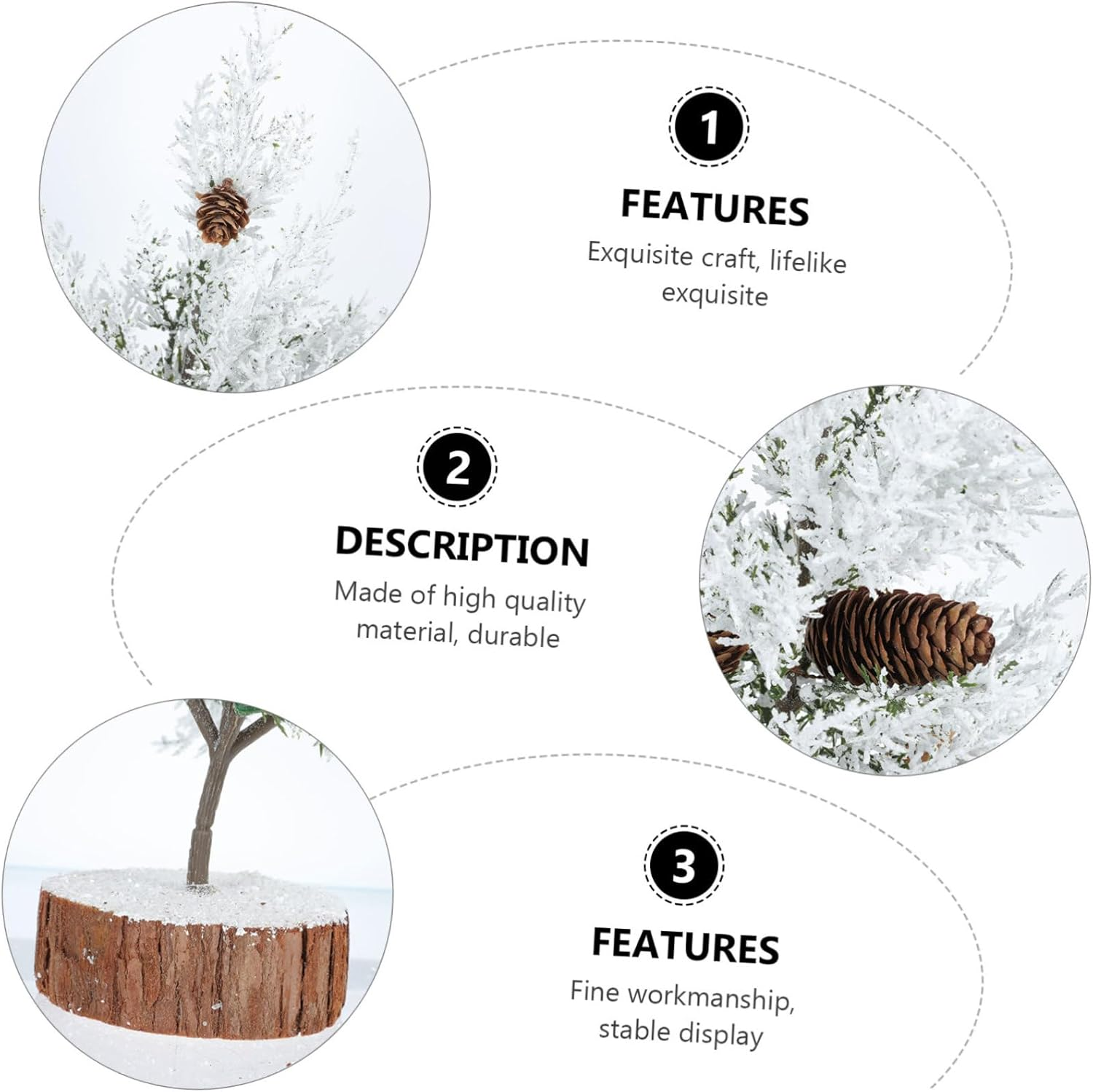 SHOWERORO Miniature Pine Trees 1Pc Christmas Tree Ornaments Vivid Desktop Ornaments for Christmas Decor image number 2