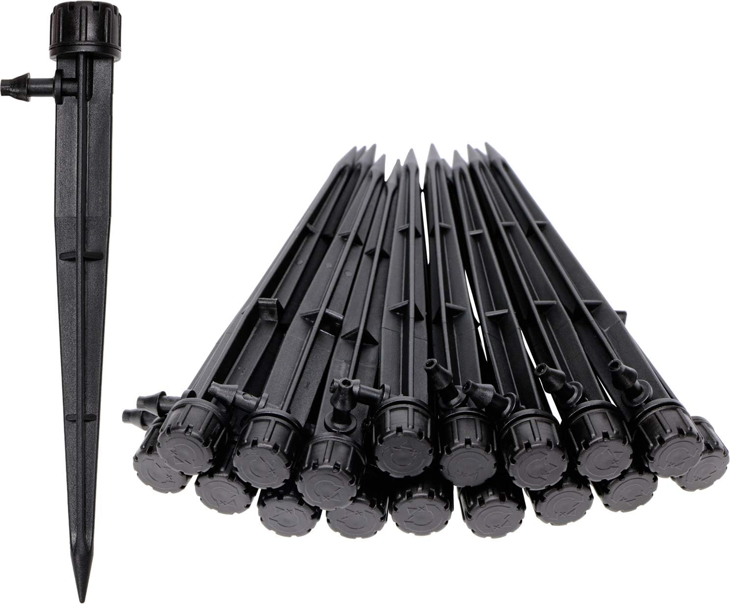 Mini Skater 360 Degree Adjustable Drip Emitters Sprayer Irrigation Drippers Sprinklers Watering Drippers on Stake Fit for 1/4 Inch (4/7Mm) Drip Irrigation Tubing (Black,25Pcs) image number 3