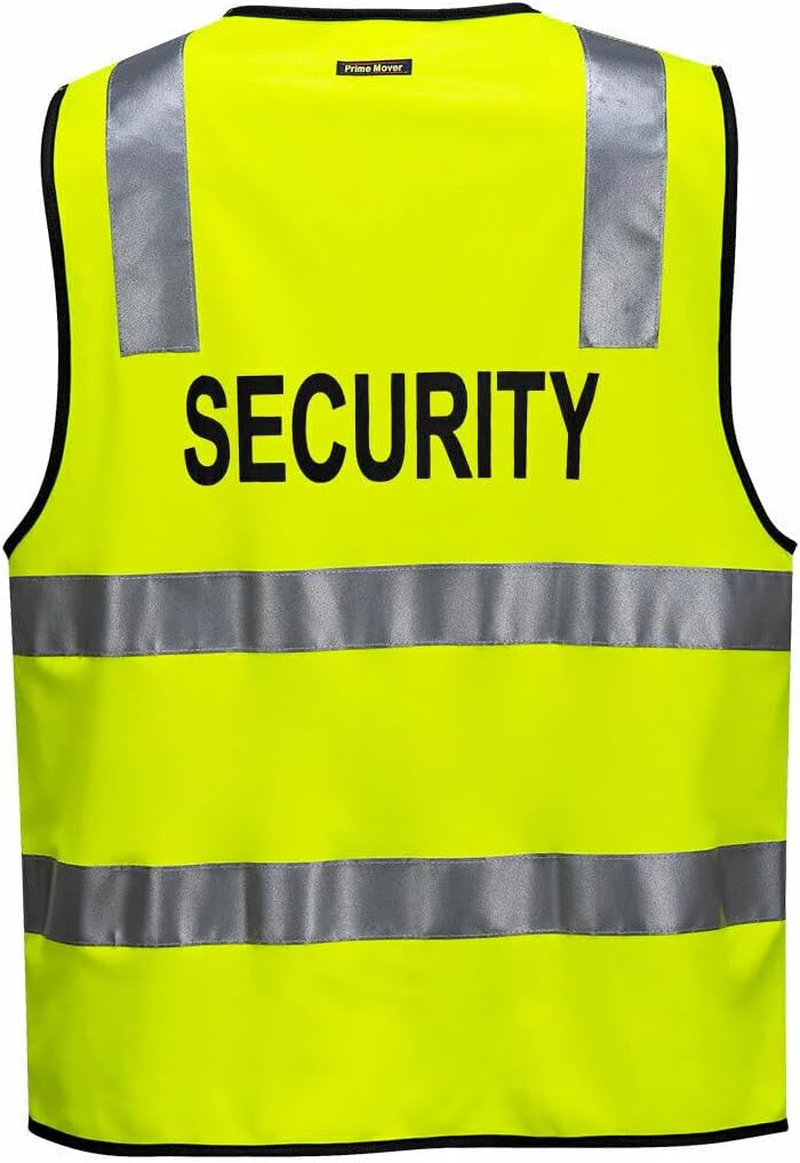 Prime Mover Unisex Security Day Night Safety Vest with Tape, Yellow, 4X-Large image number 1