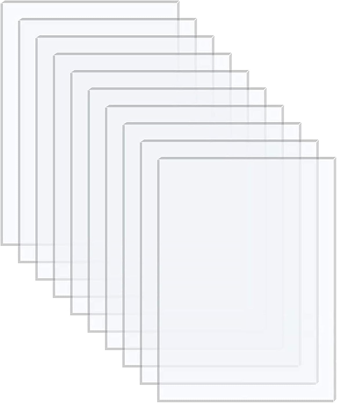 THJOPOKEEL 20 Packs of Acrylic Sheet 12.7 X 17.78 Cm 0.1Cm Thick Clear Extruded Plexiglass for Picture Frame Glass Replacement, Project Display and Painting - Laser Cut Smooth Edges image number 6