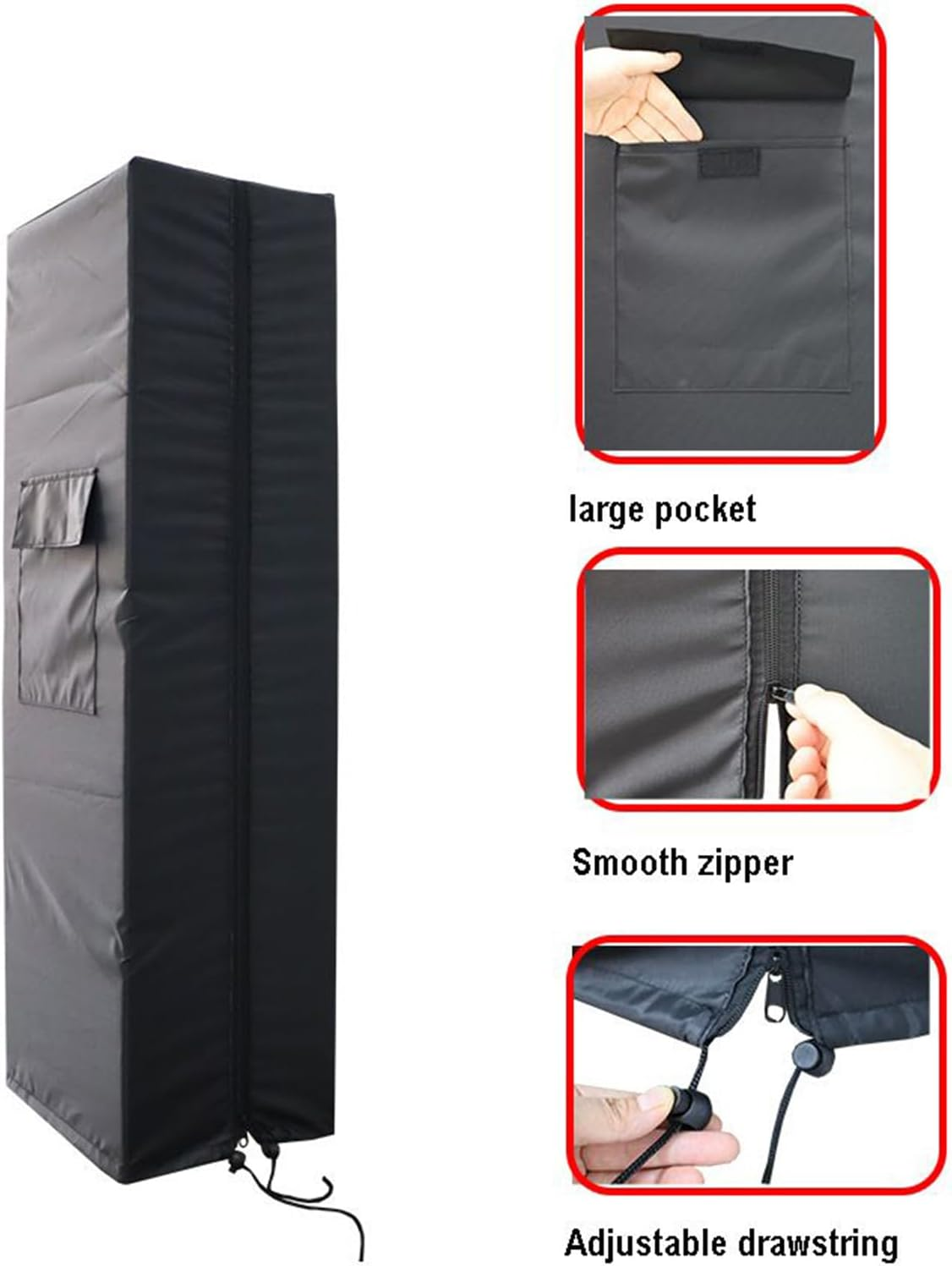 Outdoor Patio Heater Cover | Waterproof Protector - with Zipper Deck Heater Cover | for Outdoor outside Winter Home Air Conditioner Indoor image number 1