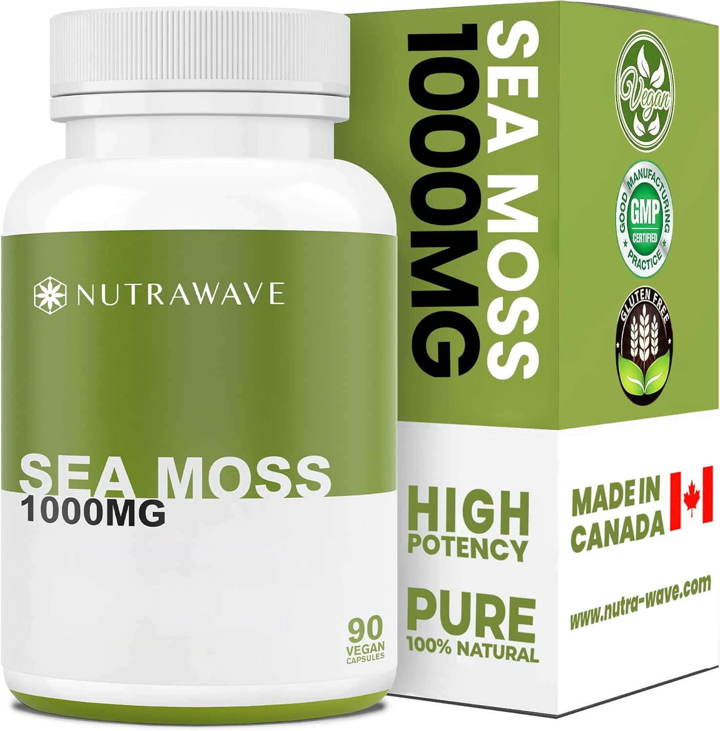 Nutrawave Irish Sea Moss Capsules (2 Capsules per Serving). 90 Capsules