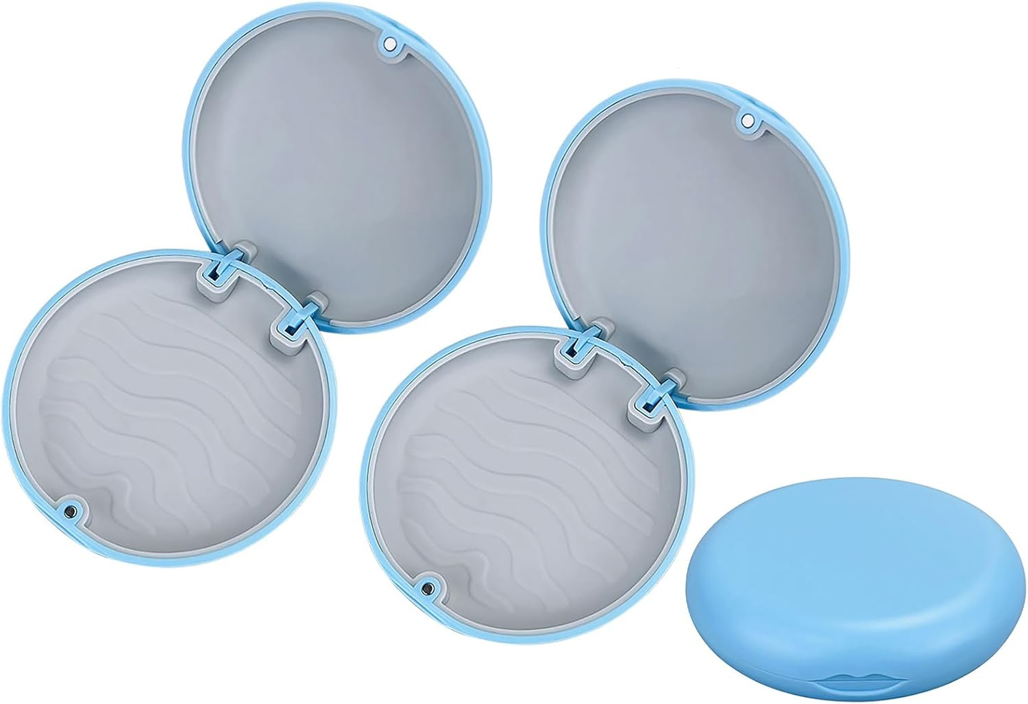 YOUYA DENTAL Aligner and Retainer Case, 2PCS Solid Orthodontic Aligner Retainer Case Denture False Box, Mouthguard Case Holder Protective Case for Oral Care Dentisty - Blue