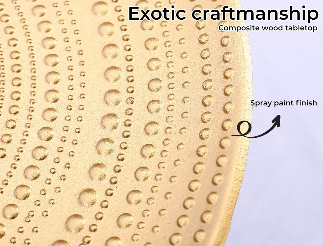 LEVEDE round Side Table, Small End Table, Antique Coffee Tables, 3 Legged Bedside Table, Corner Plant Stand for Living Room, Bedroom, Office, Balcony, Cafe (49 X 48Cm, Gold) image number 5