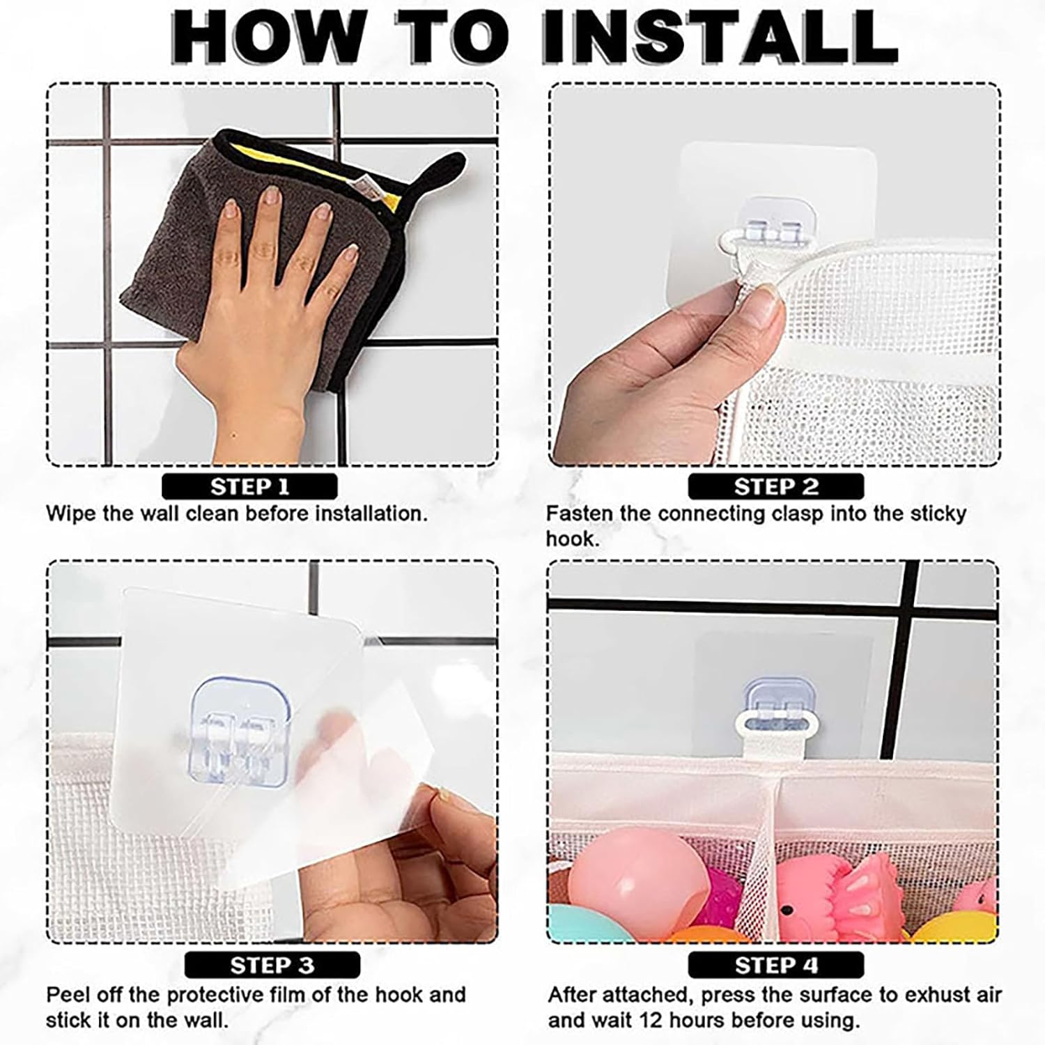 SYGELER Bath Toy Storage for Tub - 3 Compartment Large Openings Organizer, Capacity Upgrade Holder, Easy Access & Sorting of Toys image number 1