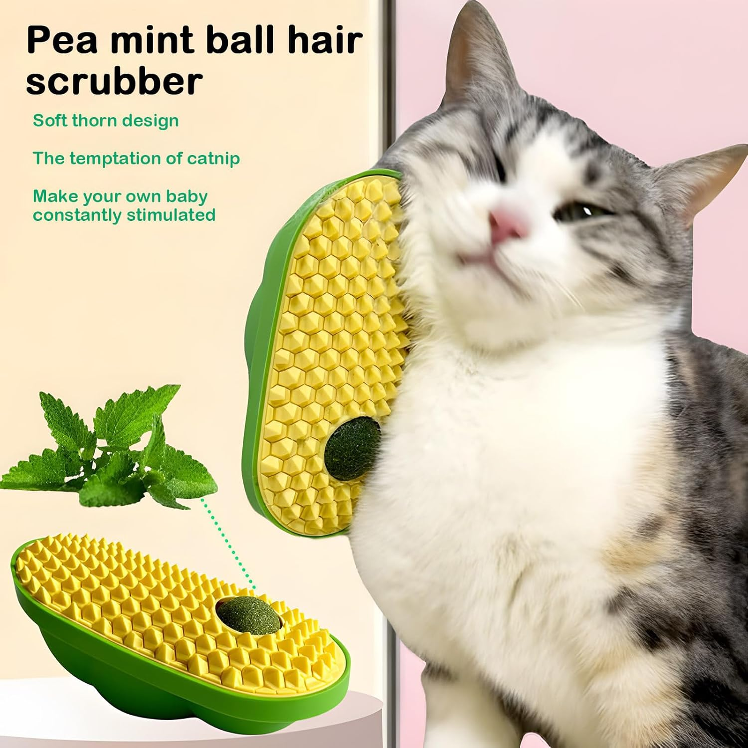 Moguri Catnip Toy Balls for Sticking on the Wall, Cat Toy Ball, Catnip Wall Balls for Licking Cats, Cat Face Scratcher, Cat Self Care Device image number 4