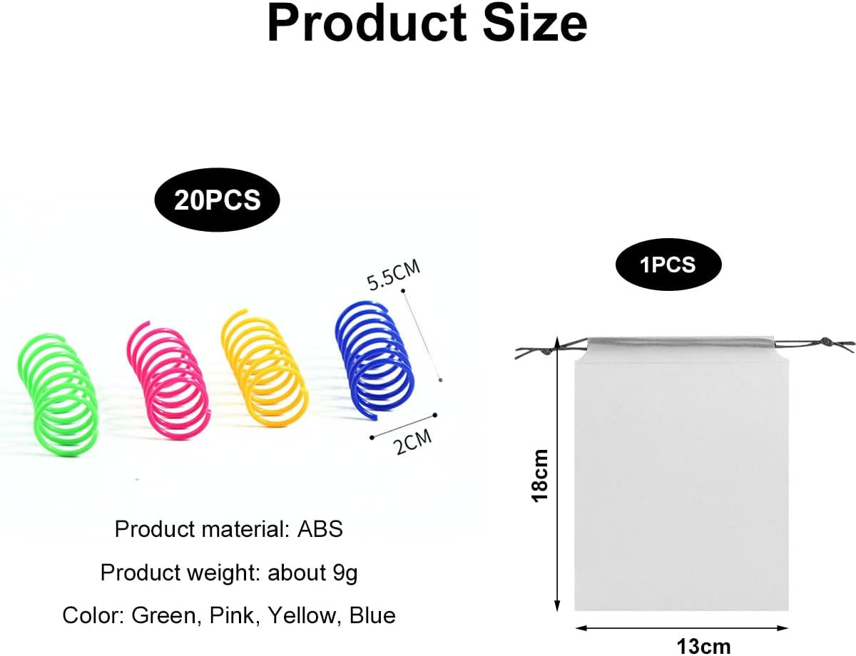 Interactive Spiral Cat Toy, Cat Spring Toys, Cat Toy Spiral, Colourful Spiral Cat Toy, Plastic Spiral Feathers Interactive Toy, Interactive Cat Toy for Cats, 20 Pieces image number 2