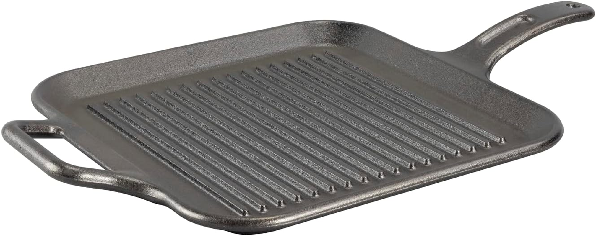 Lodge P12SGR3 12 Inch Square Cast Iron Grill Pan, Black image number 2