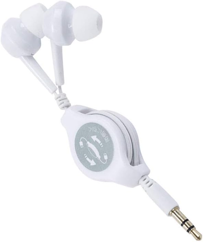 Hemobllo Retractable Dual Extension In-Ear Headphones for Tablet PC (White)