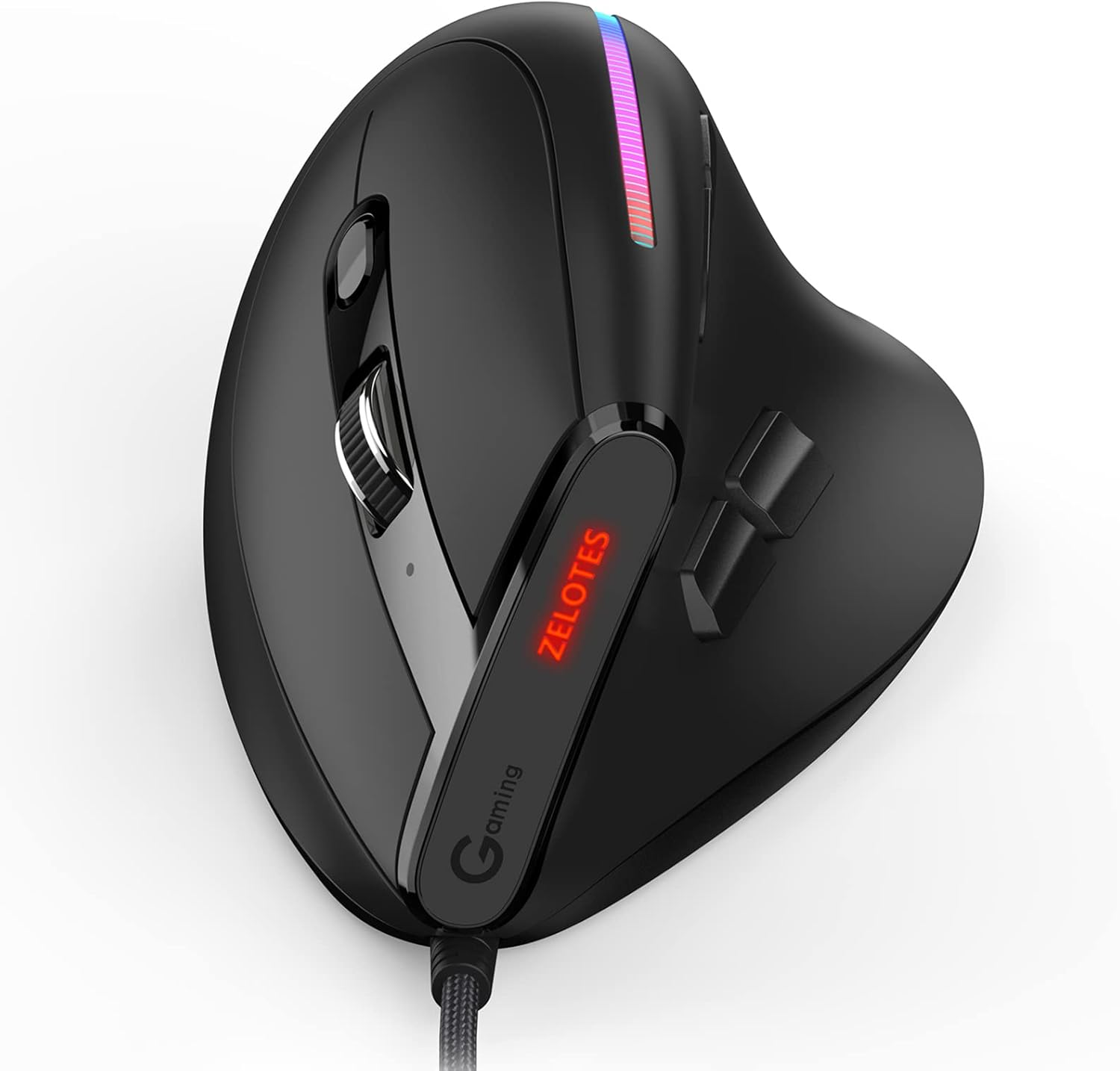 Aumotop Advanced ZELOTES T-50 Vertical Mouse with 6 Gear Movement Speed for Office Workers and Gamers in Black image number 5