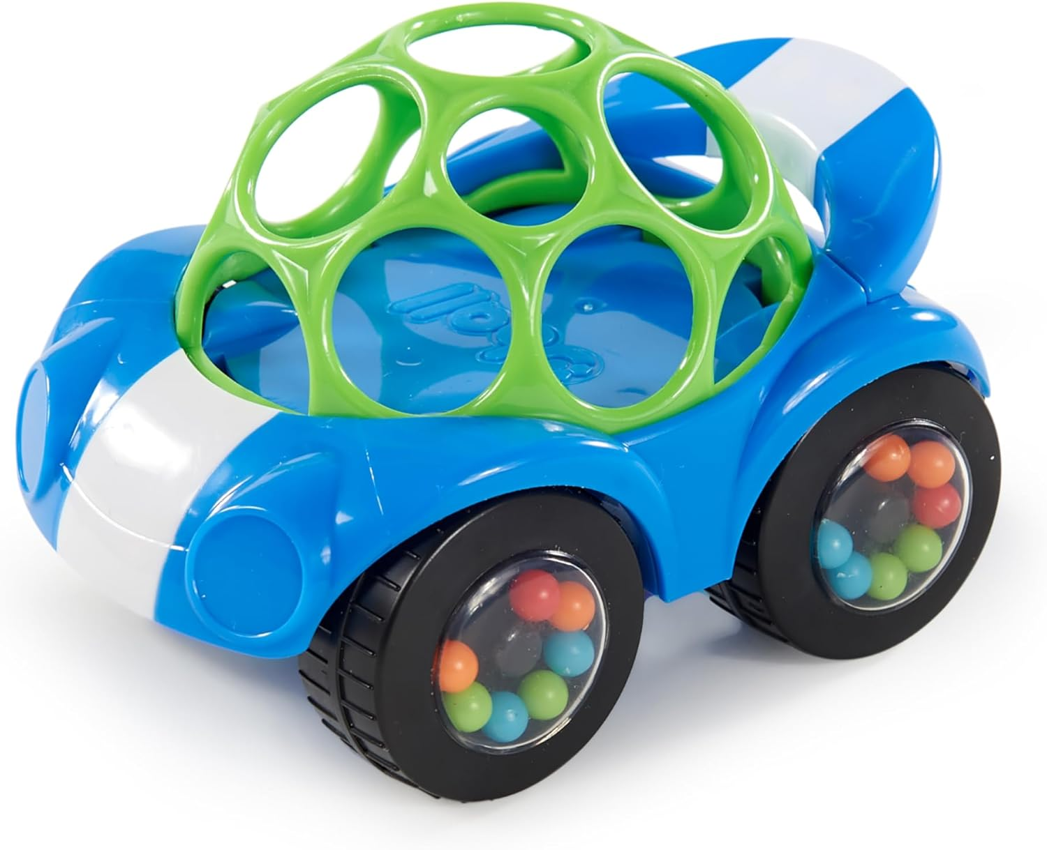 Bright Starts Rattle & Roll Buggie Easy Grasp Push Vehicle Toy, Ages 3 Months +, Red