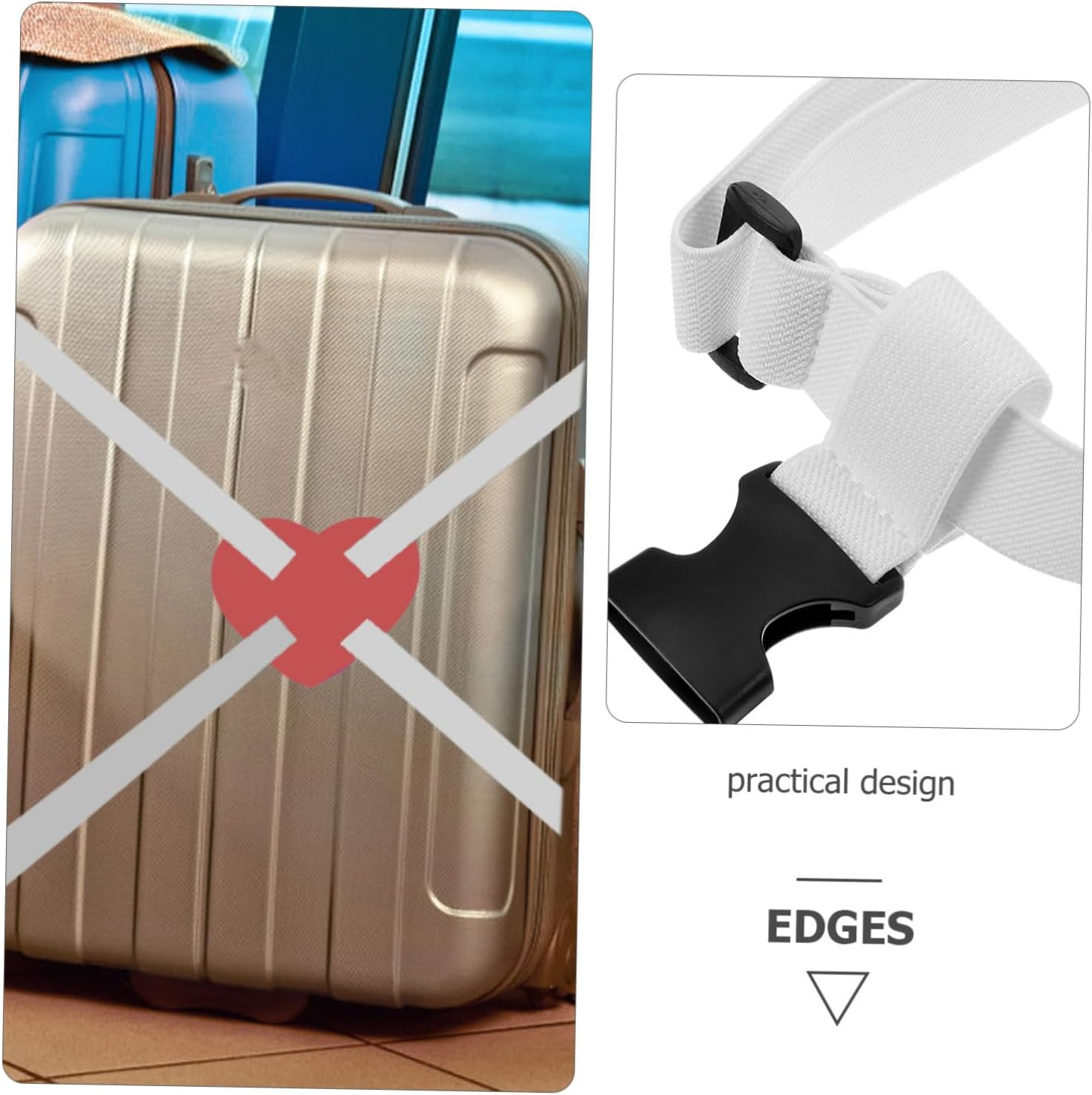 GAROZATION Luggage Straps for Suitcases Travel Belt Elastic Bungee Suitcase Straps Bag image number 5