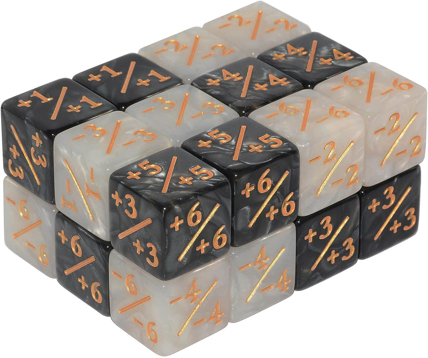 Six Sided Dice Set, 24Pieces Marbling Counter Dice Token Dice Tracking Counter for MTG CCG Card Gaming image number 2