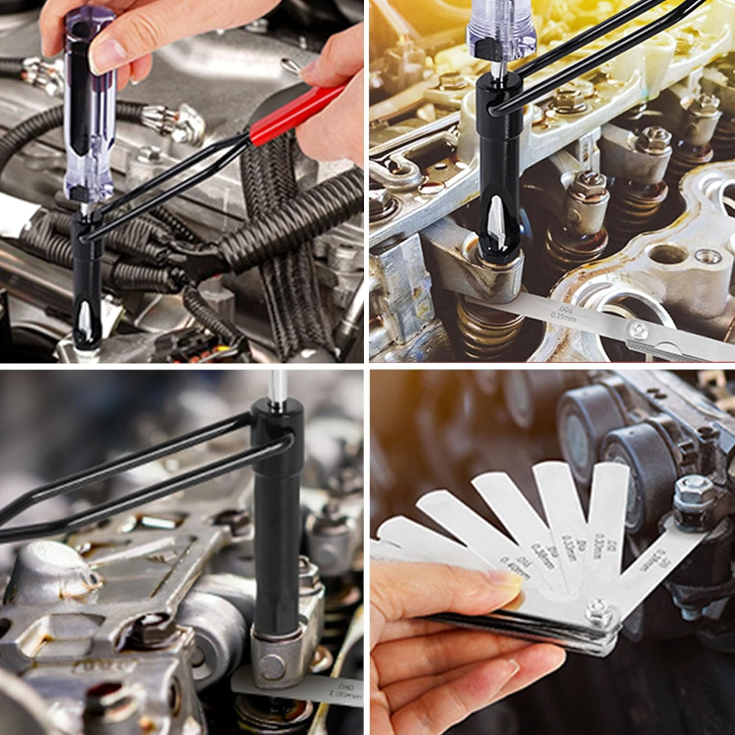 10Mm Jam Nut Valve Adjustment Tool with 32 Precision Feeler Gauges for Honda, Nissan, Toyota, and Japanese Car Engines&mdash;Valve Lash and Clearance Adjustment Kit image number 4