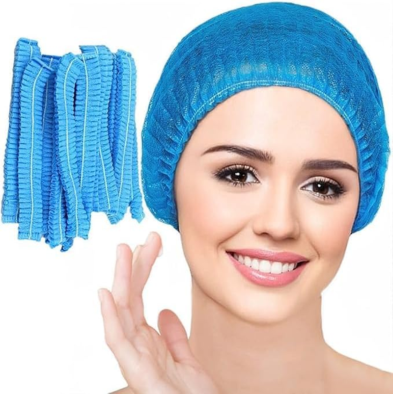 Disposable Bouffant Caps, White, 200-Pack, Hair Coverage for Professional Use (Black)