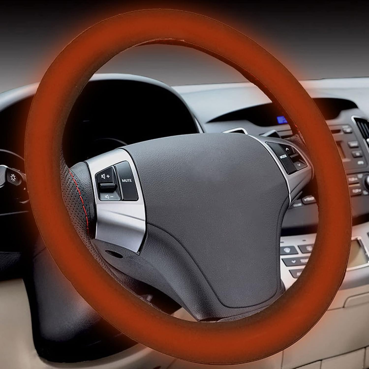 RAYWE Auto Heated Steering Wheel Cover Universal Size Quickly Heating Driving Hands Warmth Steering Wheel Protection Cover image number 3